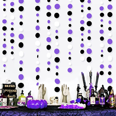 Fekete zöld buli díszek pöttyös füzérek függő papír kör streamer ballagási foci videojáték parti kellékek