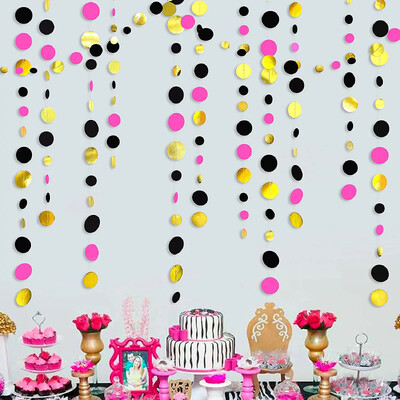 Fekete zöld buli díszek pöttyös füzérek függő papír kör streamer ballagási foci videojáték parti kellékek