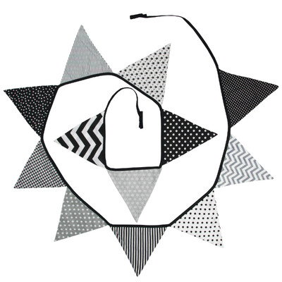 Távolság 3,2 M Vintage virágos szövet sármány 12 zászlós zászló Születésnapi esküvői party dekoráció Banner Baby Shower karneváli füzér