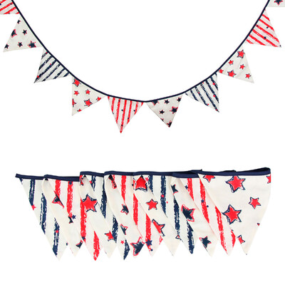 Távolság 3,2 M Vintage virágos szövet sármány 12 zászlós zászló Születésnapi esküvői party dekoráció Banner Baby Shower karneváli füzér