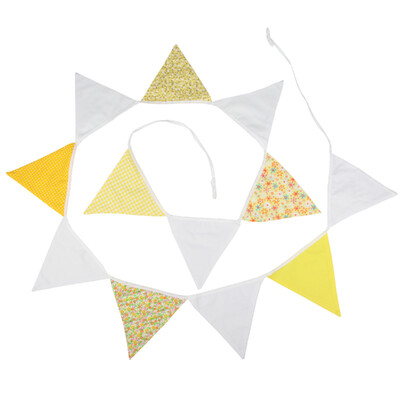 Távolság 3,2 M Vintage virágos szövet sármány 12 zászlós zászló Születésnapi esküvői party dekoráció Banner Baby Shower karneváli füzér