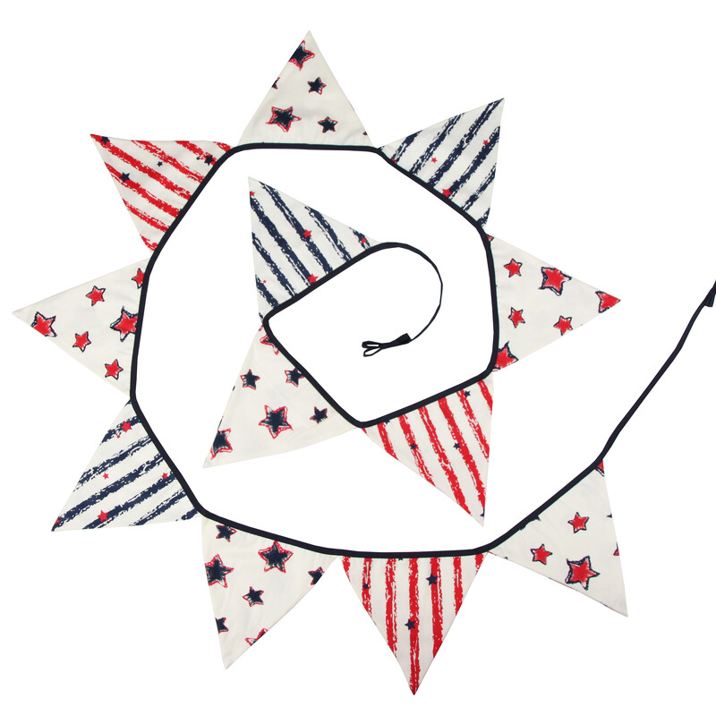 Távolság 3,2 M Vintage virágos szövet sármány 12 zászlós zászló Születésnapi esküvői party dekoráció Banner Baby Shower karneváli füzér