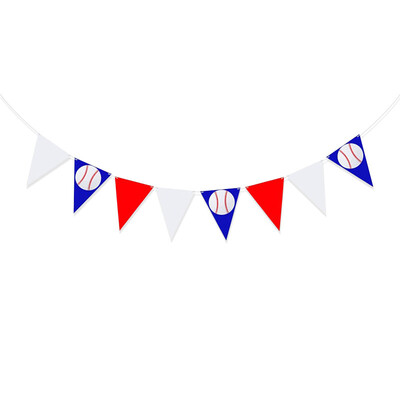 Fehér piros baseball transzparens party dekorációk baseball háromszög zászlók papír füzér sport témához Születésnapi babazuhany kellékek