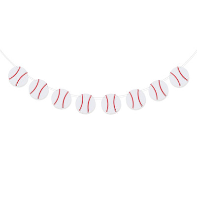 Fehér piros baseball transzparens party dekorációk baseball háromszög zászlók papír füzér sport témához Születésnapi babazuhany kellékek