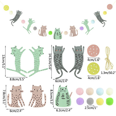 Jauks suns kaķis multfilma Dzīvnieki Bunner Banner Karogi bērniem Iecienīt bērnu duša dzimšanas dienas svinību rotājumi Izejmateriāli Papīra vītnes