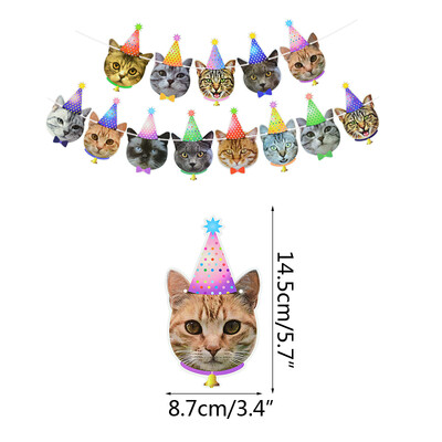 Jauks suns kaķis multfilma Dzīvnieki Bunner Banner Karogi bērniem Iecienīt bērnu duša dzimšanas dienas svinību rotājumi Izejmateriāli Papīra vītnes