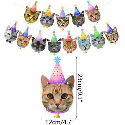 Jauks suns kaķis multfilma Dzīvnieki Bunner Banner Karogi bērniem Iecienīt bērnu duša dzimšanas dienas svinību rotājumi Izejmateriāli Papīra vītnes