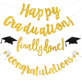 Златна буква Congrats Grad Banner Висящ стенен гирлянден флаг Ние сме толкова горди с вас Бантинг Декорация за абитуриентско парти Доставки