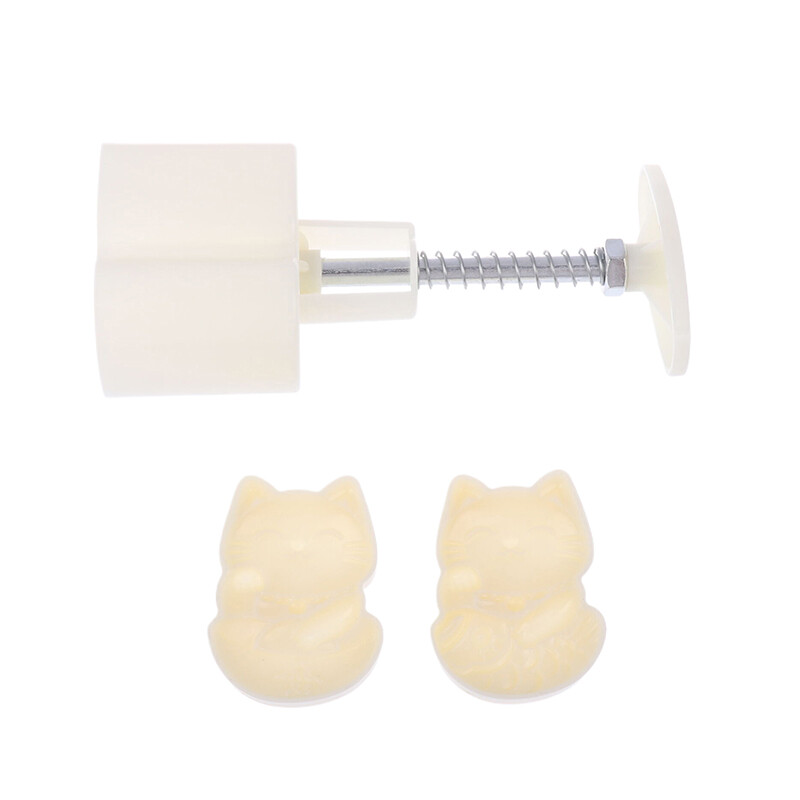 Miela animacinio filmo katės formos mėnulio pyrago forma, įskaitant 1 formą ir 2 antspaudus „pasidaryk pats“ rankinė presas „Fondant“ mėnulio pyrago antspaudai pyrago sausainių formelei