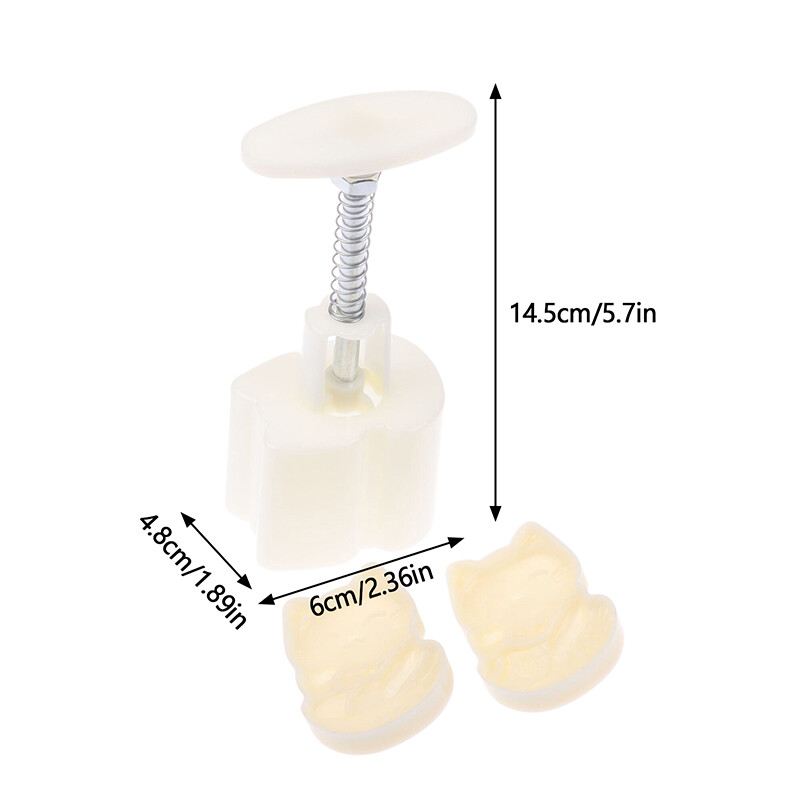 Miela animacinio filmo katės formos mėnulio pyrago forma, įskaitant 1 formą ir 2 antspaudus „pasidaryk pats“ rankinė presas „Fondant“ mėnulio pyrago antspaudai pyrago sausainių formelei
