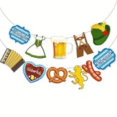 1db sörfesztivál dekoráció sörfesztivál zászló Garland Bavaria Német party zászlók Német party háttér kép dekoráció