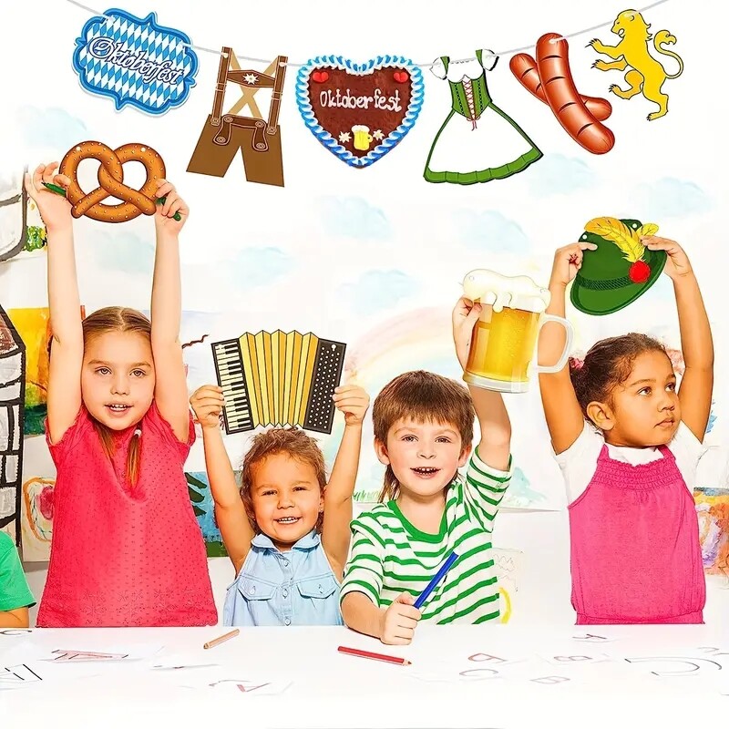 1db sörfesztivál dekoráció sörfesztivál zászló Garland Bavaria Német party zászlók Német party háttér kép dekoráció