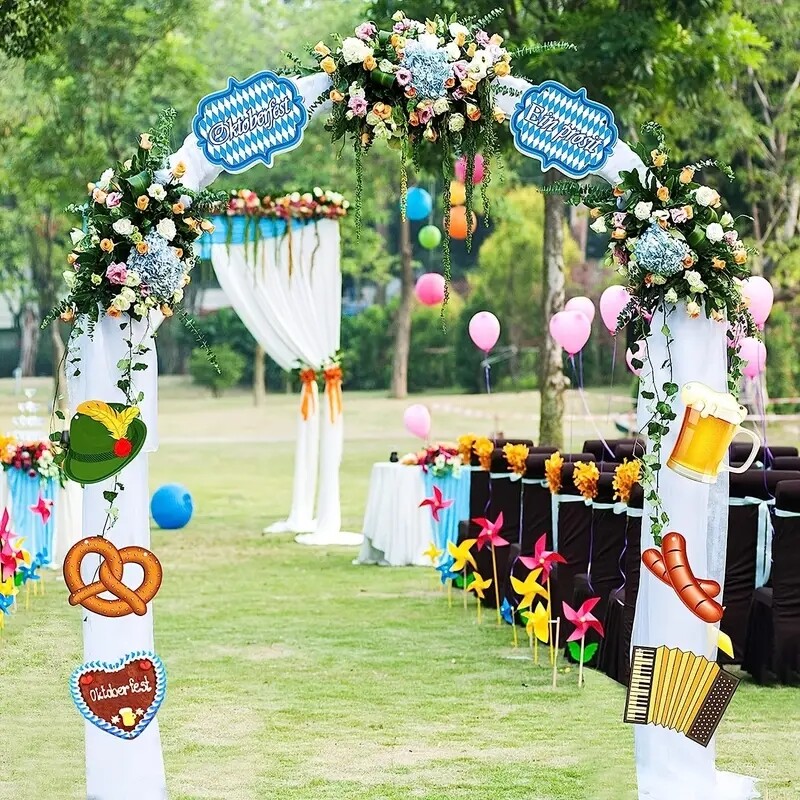 1db sörfesztivál dekoráció sörfesztivál zászló Garland Bavaria Német party zászlók Német party háttér kép dekoráció