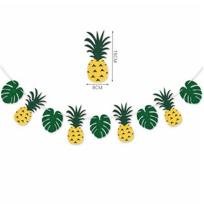 Hawaii trópusi ananász füzér zászló Strandparti akasztós dekoráció Flamingo Luau esküvői születésnapi dekorációs kellékek