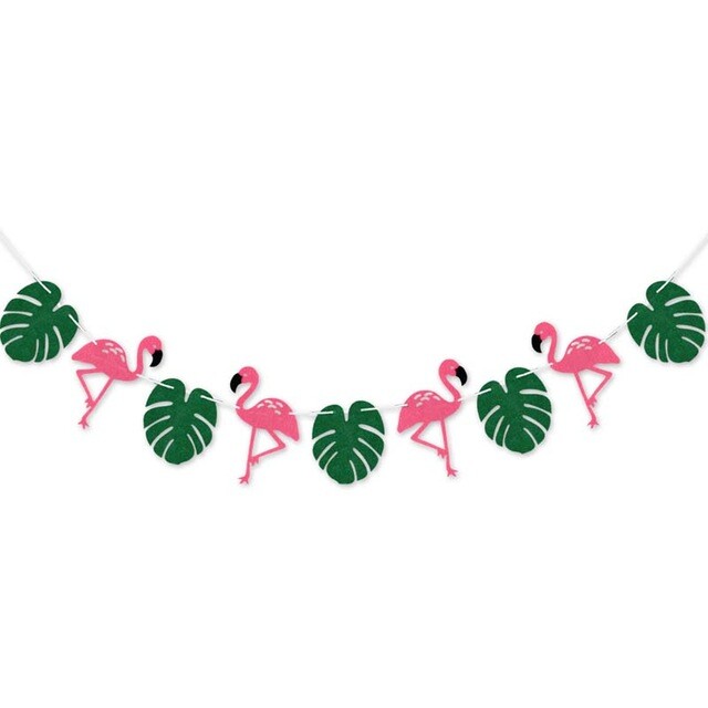 Hawaii trópusi ananász füzér zászló Strandparti akasztós dekoráció Flamingo Luau esküvői születésnapi dekorációs kellékek