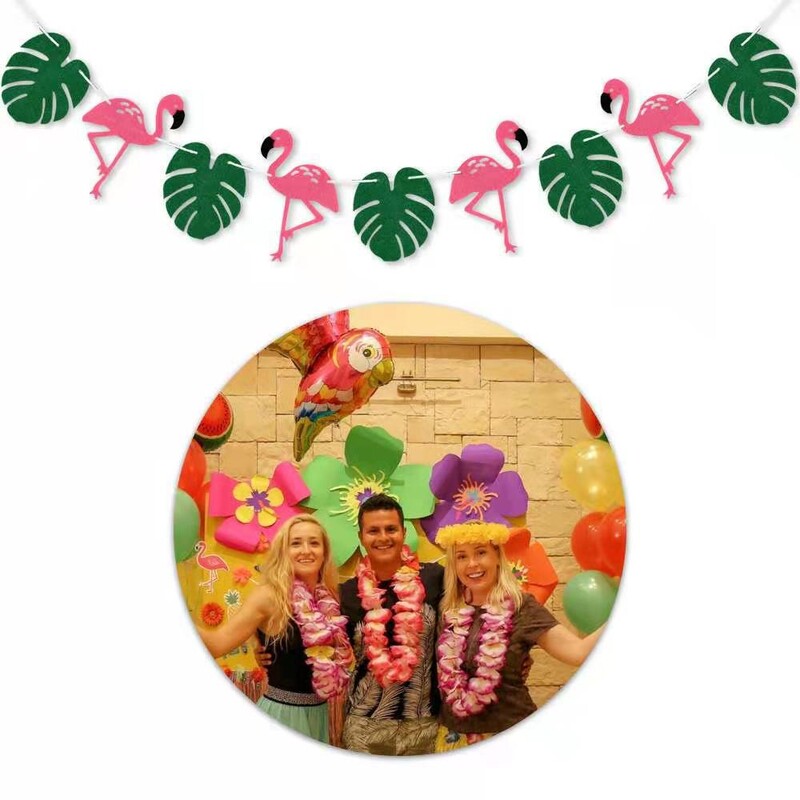 Hawaii trópusi ananász füzér zászló Strandparti akasztós dekoráció Flamingo Luau esküvői születésnapi dekorációs kellékek