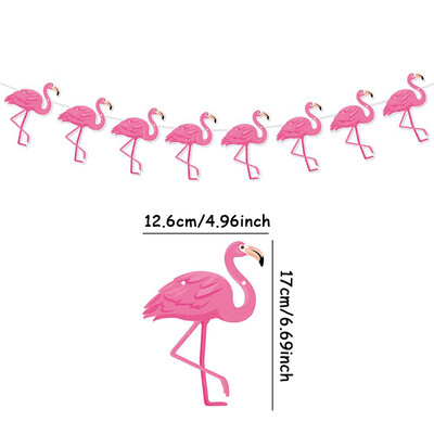 1 set havajskih ukrasnih banera Ljetne vijence za plažu Flamingo cvijet ptica Rođendanski papirnati vijenac Happy Aloha Luau Party banner