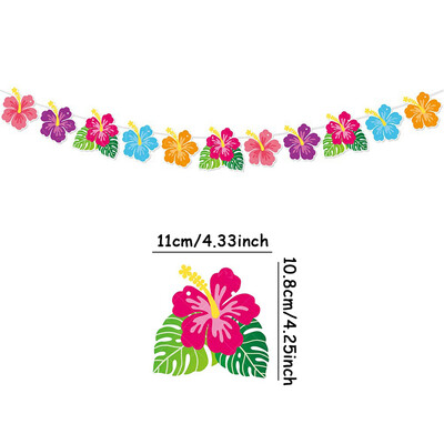1 set havajskih ukrasnih banera Ljetne vijence za plažu Flamingo cvijet ptica Rođendanski papirnati vijenac Happy Aloha Luau Party banner