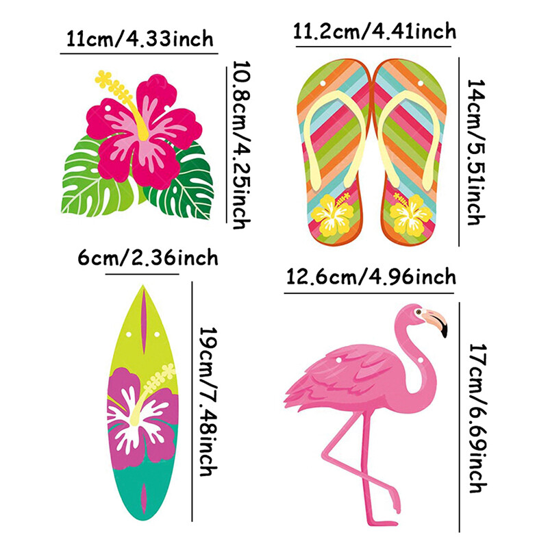 1 set havajskih ukrasnih banera Ljetne vijence za plažu Flamingo cvijet ptica Rođendanski papirnati vijenac Happy Aloha Luau Party banner