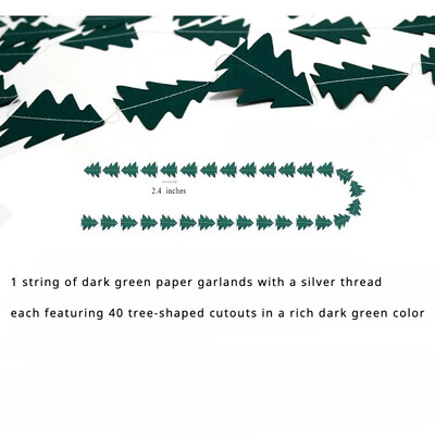 Σκούρο πράσινο δέντρο χάρτινες γιρλάντες για χριστουγεννιάτικα στολίδια πάρτι δασών Woodland Forest Streamer για πάρτι γενεθλίων Baby Shower