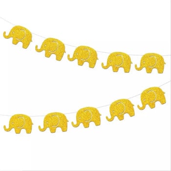 Elephant Confetti Scatter Baby Shower Хартиен банер Гирлянд за парти за 1-ви рожден ден Животни Парти консумативи