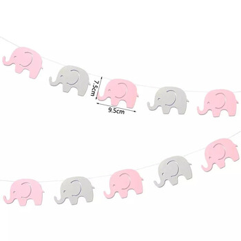 Elephant Confetti Scatter Baby Shower Хартиен банер Гирлянд за парти за 1-ви рожден ден Животни Парти консумативи