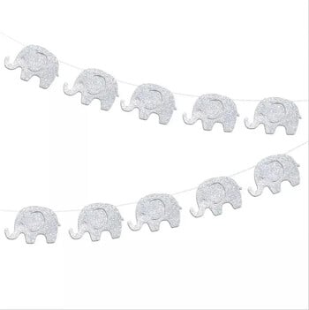 Elephant Confetti Scatter Baby Shower Хартиен банер Гирлянд за парти за 1-ви рожден ден Животни Парти консумативи