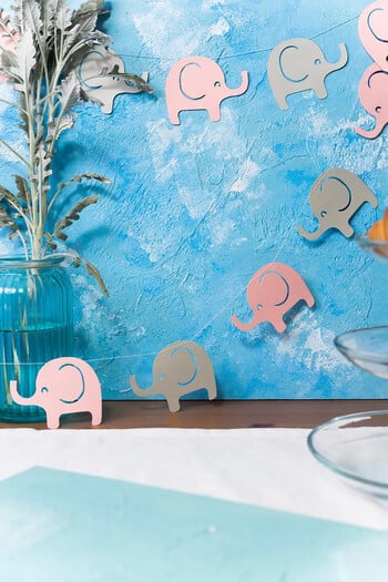 Elephant Confetti Scatter Baby Shower Хартиен банер Гирлянд за парти за 1-ви рожден ден Животни Парти консумативи