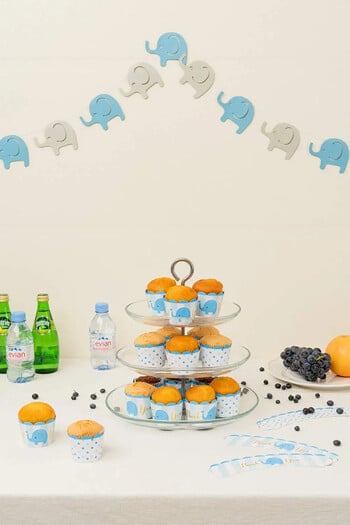 Elephant Confetti Scatter Baby Shower Хартиен банер Гирлянд за парти за 1-ви рожден ден Животни Парти консумативи