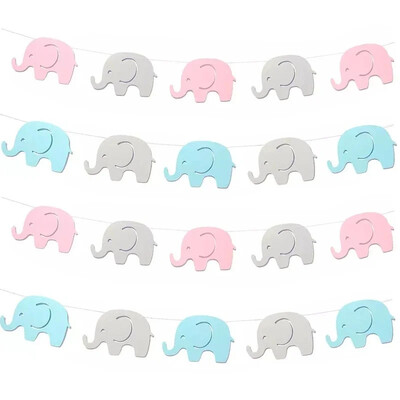 Elephant Confetti Scatter Baby Shower Хартиен банер Гирлянд за парти за 1-ви рожден ден Животни Парти консумативи