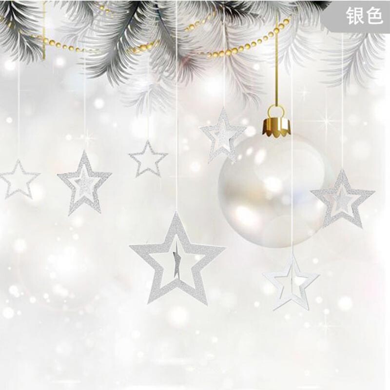 Rózsa arany üreges csillag papírfüzérek, szalagok esküvői karácsonyi dekorációkhoz, gyerekeknek születésnapi parti kellékek babazuhany