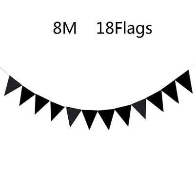 Νέα 18 Flags 8m 12 Flags 4m Χειροποίητα Halloween Black Bunting Pennant Flags Banner Garland Home Party Party Decoration DIY