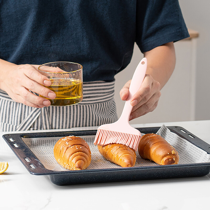 2gab Lielas silikona eļļas birstes Integrēta plata maizes cepšanas otiņa pankūku mērces garšvielu otiņa bārbekjū eļļas birste Virtuves rīks