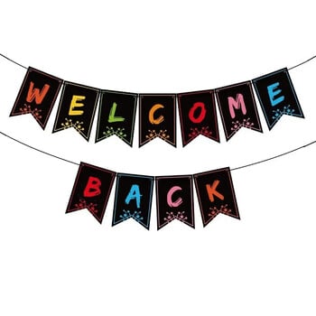 Back To School Season Theme Banner Welcome Back To School Κρεμαστή γιρλάντα μήλων για διακόσμηση τάξης