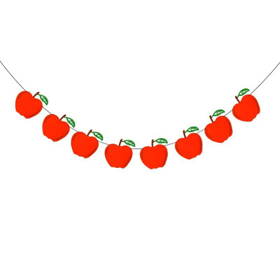 Vissza az iskolába, évad téma szalaghirdetés Üdvözöljük Vissza az iskolába Apple fali függőfüzér osztálytermi dekorációhoz