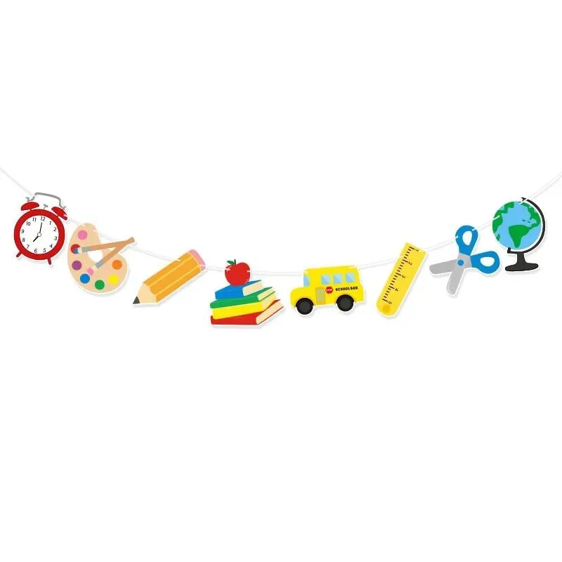 Vissza az iskolába, évad téma szalaghirdetés Üdvözöljük Vissza az iskolába Apple fali függőfüzér osztálytermi dekorációhoz