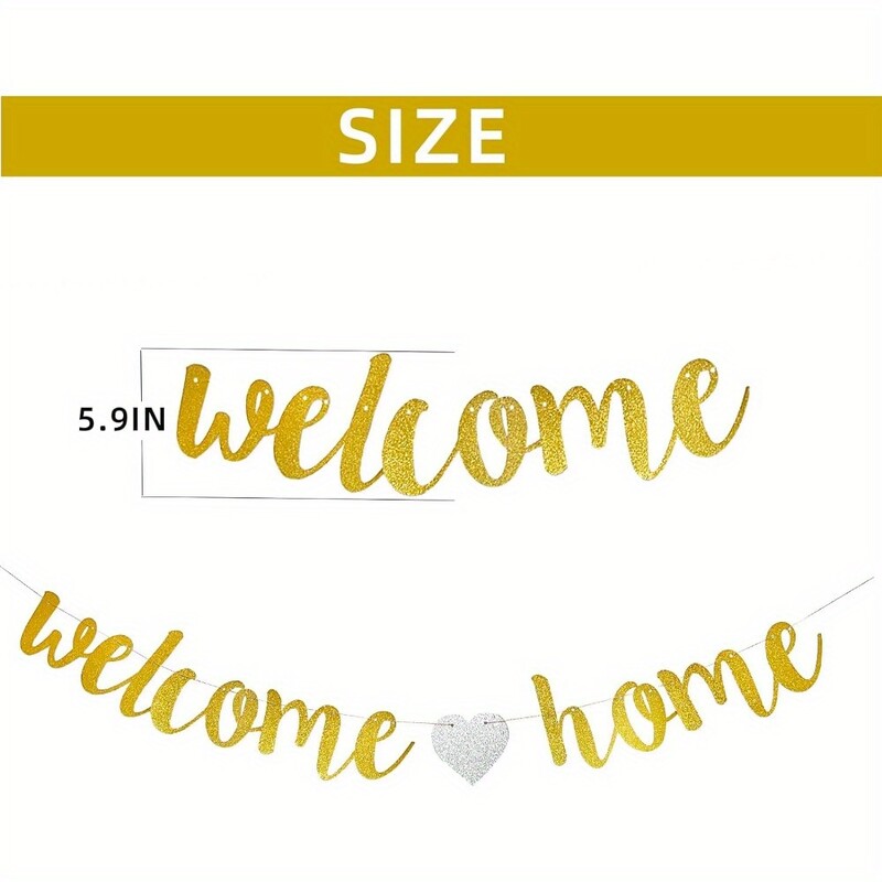 Üdvözöljük otthon Banner dekorációk Fekete csillogó otthoni parti táblák Dekoratív zászlók katonai hazatérés tematikus parti kellékeihez