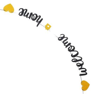 Sveiki atvykę į namus Reklaminė juosta Laiškas Kabanti ryšuliai, papuošti skruostais Vestuvių kūdikių dušo dekoracija Sveiki atvykę atgal vėliava