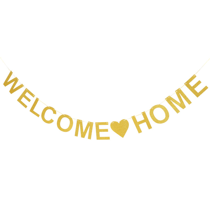 Sveiki atvykę į namus Reklaminė juosta Laiškas Kabanti ryšuliai, papuošti skruostais Vestuvių kūdikių dušo dekoracija Sveiki atvykę atgal vėliava