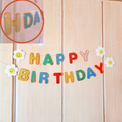 ins Baby Girl Pink Purpura Neausti Daudz laimes dzimšanas dienā Garland Aimal Party Zaļš Zils Burts Reklāmkarogs Dzimšanas dienas Fotorekvizīti