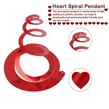 30 τμχ Κόκκινο/Λευκό Επετειακό Heart Love Spiral Swirl Κρεμαστά καλαμάκια με μπαλόνι γιρλάντα για διακοσμήσεις γάμου για την ημέρα του Αγίου Βαλεντίνου