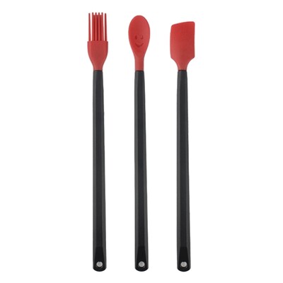 3 τμχ Σετ σπάτουλας σιλικόνης Κουζινικά σκεύη Ανθεκτική στη θερμότητα Σπάτουλα πινέλου κουταλιού λαδιού για ξύσιμο ψησίματος