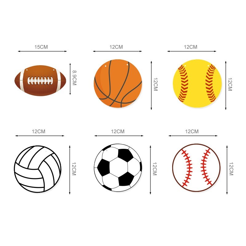 Sport téma Labdák Papírfüzérek Röplabda Labdarúgás Rögbi Kosárlabda Baseball Banner Sport Fiú Boldog Születésnapot Party Kellékek
