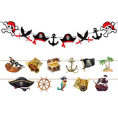 Pirate Birthday Party Decoration Pirate Bunting Garland Pirate Happy Birthday Banner Pirate Birthday Party Supplies