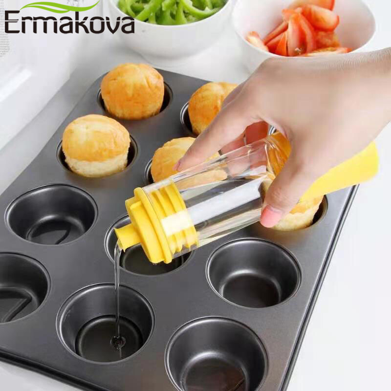 ERMAKOVA silikona eļļas pudeļu birste konditorejas izstrādājumu birste eļļa medus vīna mērce grila birste grila gatavošanai Virtuves instrumenti
