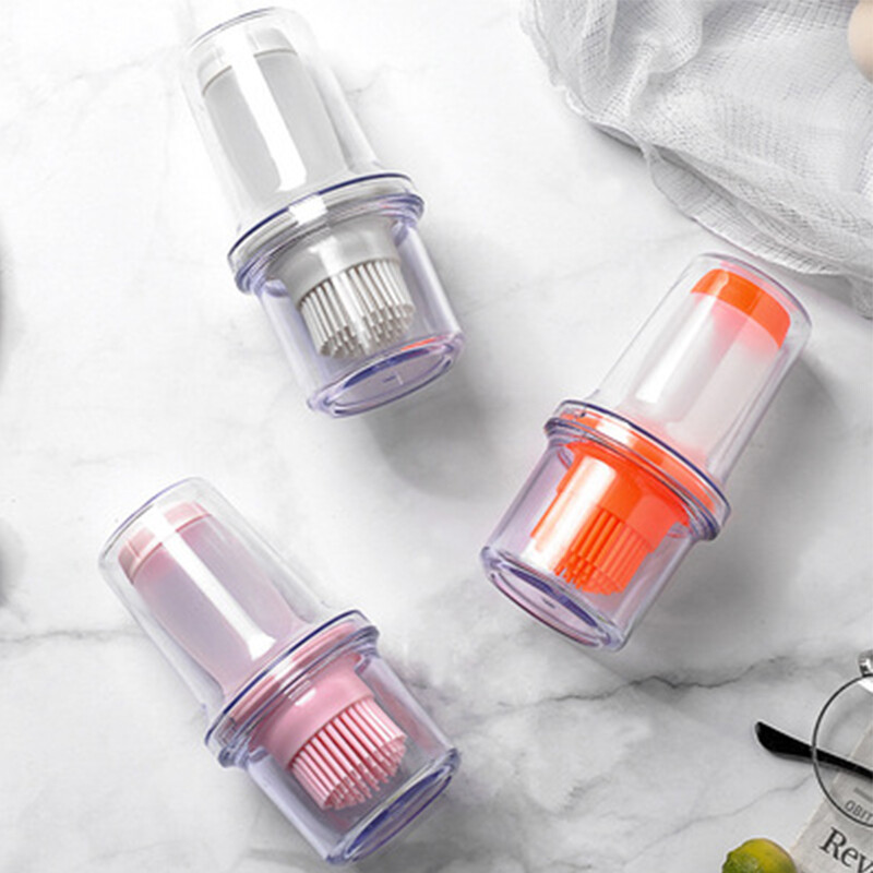 Nešiojamas silikoninis aliejaus butelis konditerijos šepetėlis prieskonių padažas, stiklainis duonos salotos, aliejaus šepetėliai, kepsninės kepimo šepetys virtuvės kepimo įrankis