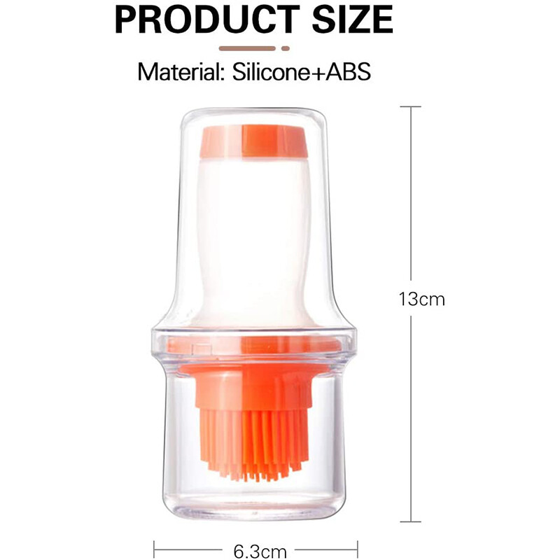 Nešiojamas silikoninis aliejaus butelis konditerijos šepetėlis prieskonių padažas, stiklainis duonos salotos, aliejaus šepetėliai, kepsninės kepimo šepetys virtuvės kepimo įrankis