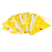 Új, nagyobb méretű, 12 zászlós sárga kacsa szövet transzparensek egyéni gyerek sármány buli születésnapi füzér otthoni dekoráció