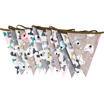 Új, nagyobb méretű, 12 zászlós sárga kacsa szövet transzparensek egyéni gyerek sármány buli születésnapi füzér otthoni dekoráció