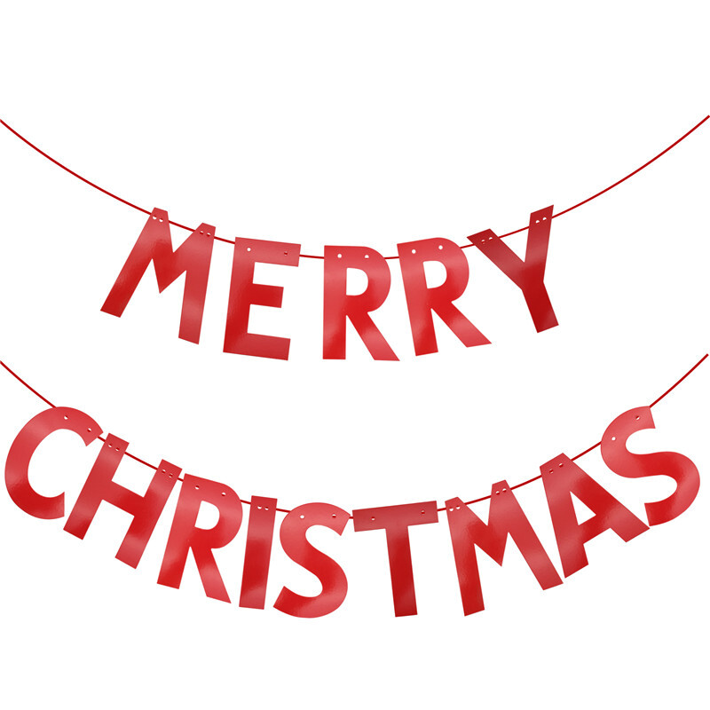 Chicinlife 1Set Arany Boldog Karácsonyt Banner Karácsonyi Party Kandalló Zászlók Otthon Karácsonyi sármány füzér szilveszteri kellékek